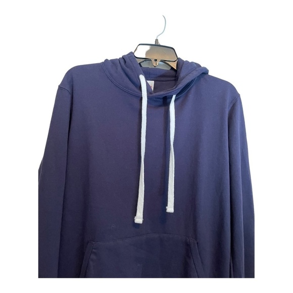 Fleece factory navy blue hoodie - Picture 3 of 8